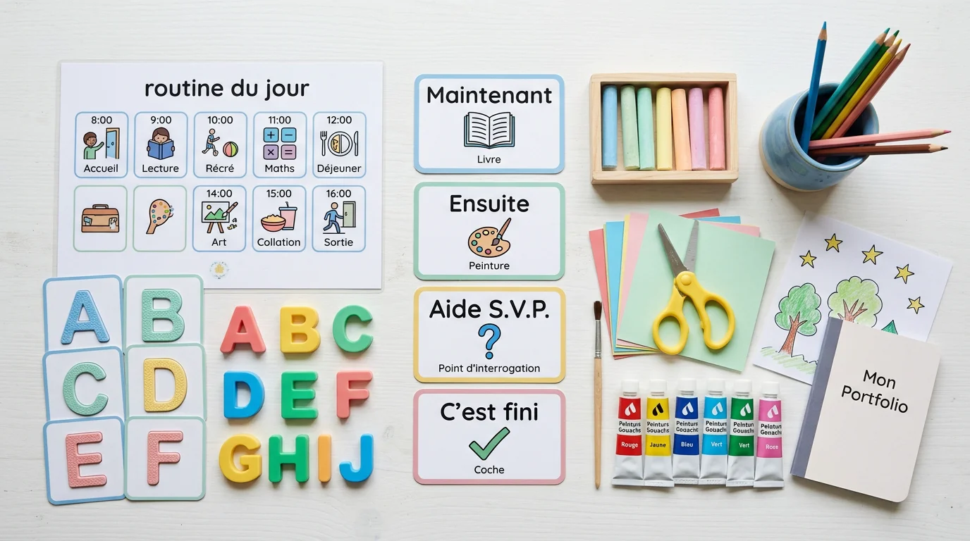 Outils pédagogiques adaptés pour le soutien scolaire des enfants à besoins spécifiques